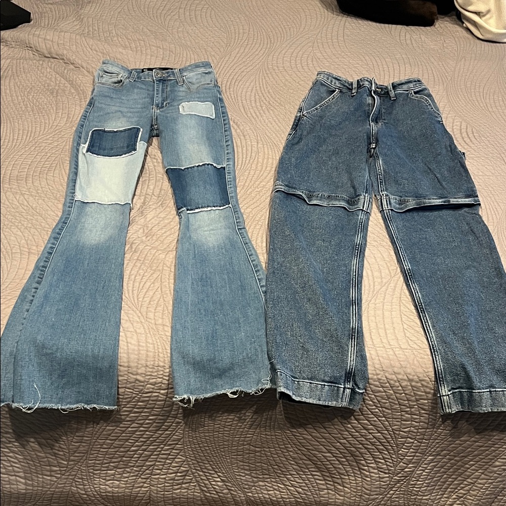 Stylish Blue Patchwork Women Jeans